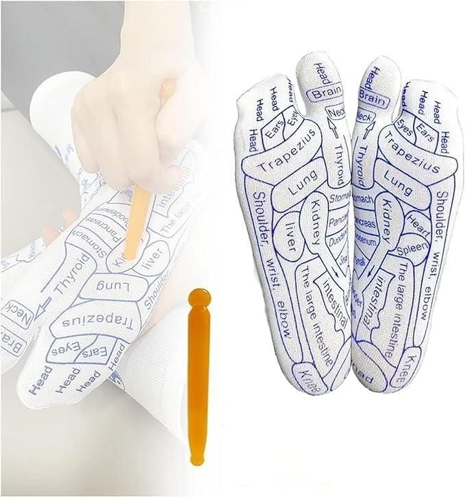 Reflexology Chart Socks with Trigger Point Massage Tool