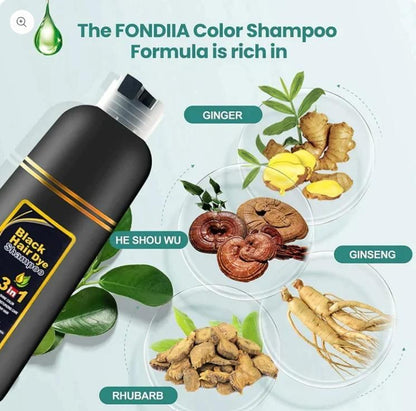 3-IN-1 BLACK HAIR DYE SHAMPOO (AYURVEDIC NO SIDE EFFECT) - (BUY 1 GET 1 FREE)