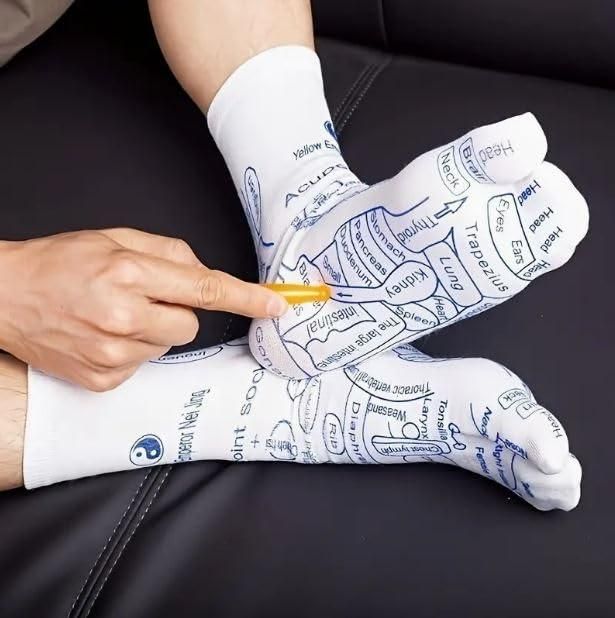 Reflexology Chart Socks with Trigger Point Massage Tool