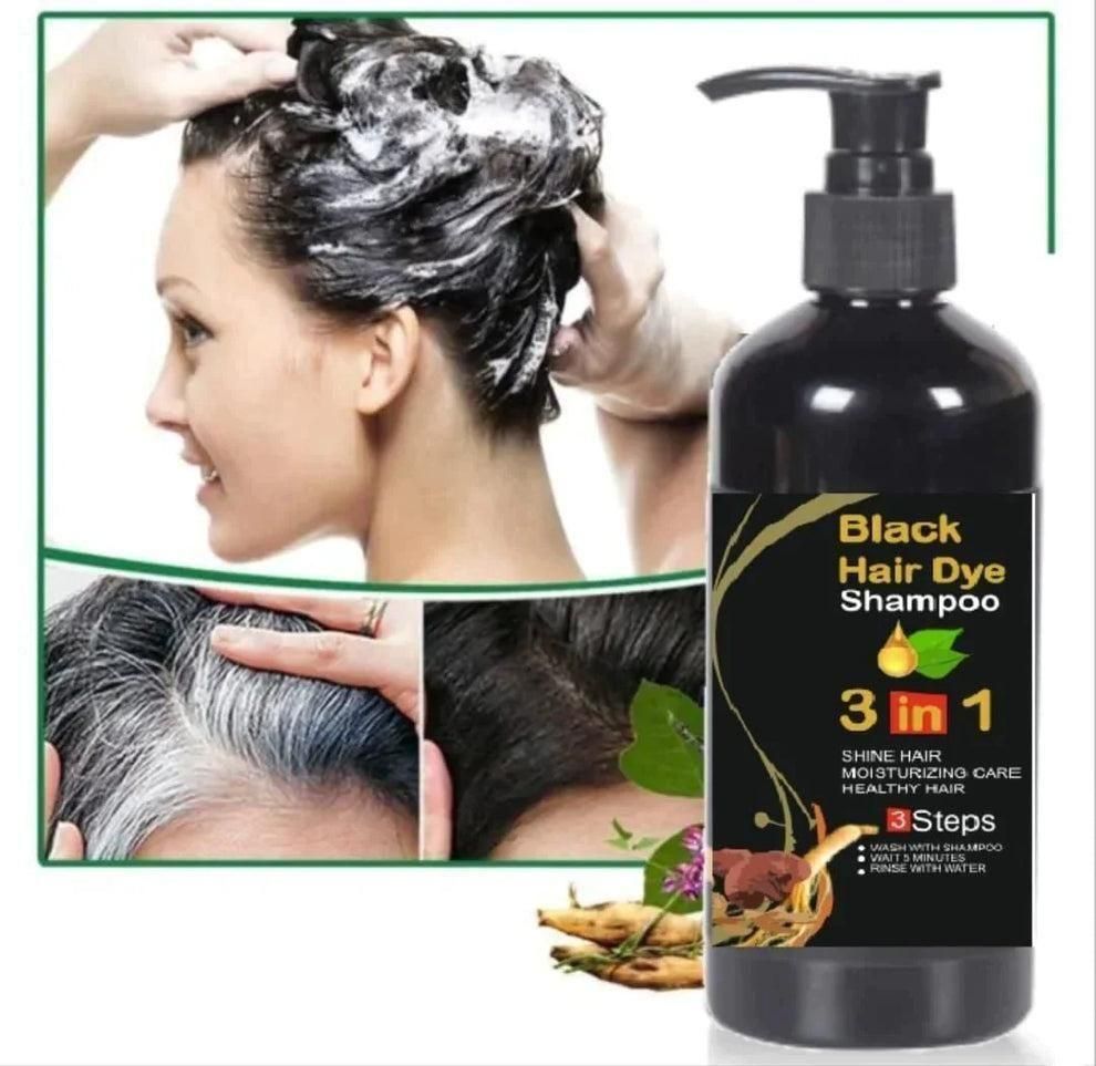 3-IN-1 BLACK HAIR DYE SHAMPOO (AYURVEDIC NO SIDE EFFECT) - (BUY 1 GET 1 FREE)