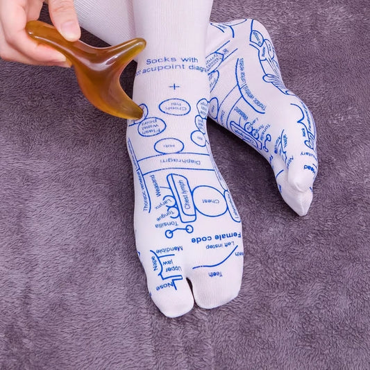 Reflexology Chart Socks with Trigger Point Massage Tool